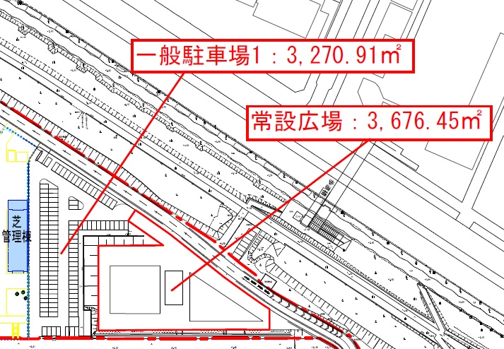 ｜幕張海浜公園DEブロック駐車場内